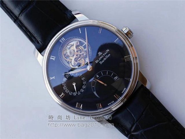 Blancpain手錶 寶珀升級版經典系列 鉑金表殼 6025真陀飛輪男士手錶腕表 寶珀高端男表  hds1102